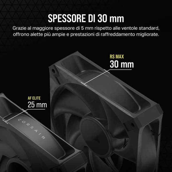 Chassi-fläkt - CORSAIR - RS120 MAX - 120 mm - Svart - Tyst och effektiv