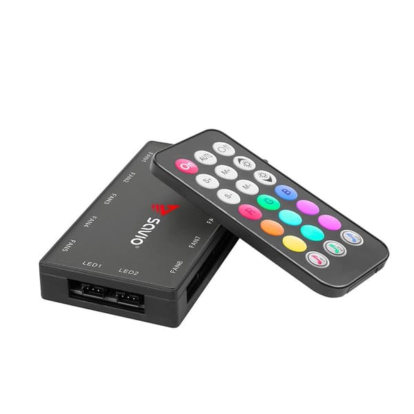 SAVIO FAN-01 4-pack 120 mm ARGB blæser inklusive controller og fjernbetjening