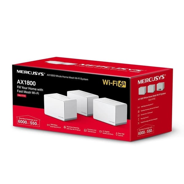 Wireless router  3-pack (mesh, wi-fi 6, haloh70x(3-pack)), Mercusys