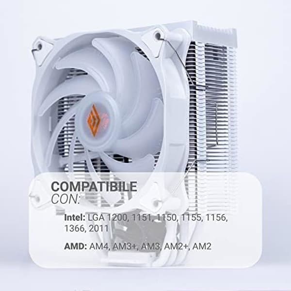 NOUA Numb White ARGB CPU Kylfläns - Högpresterande kylning - 120 mm PWM-fläkt