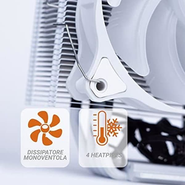 NOUA Numb White ARGB CPU Kylfläns - Högpresterande kylning - 120 mm PWM-fläkt