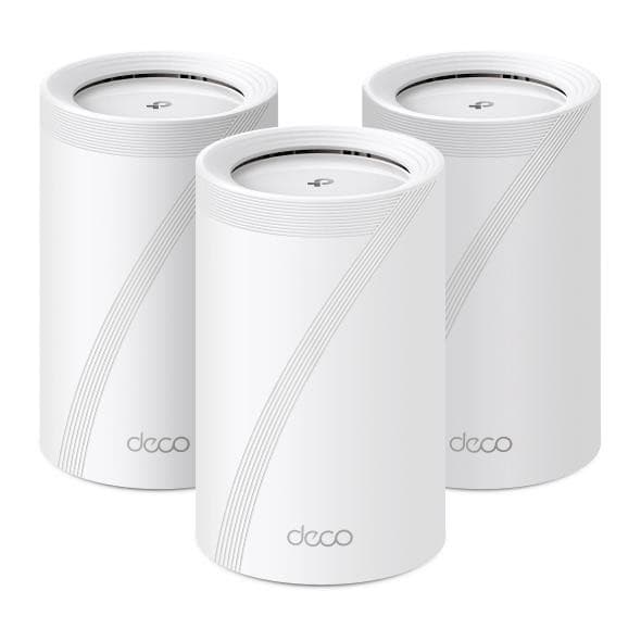 Trådløs router trådløst adgangspunkt / router (3-pack, 9300 mbps, mesh, wi-fi 7, usb 3.0, 4x2.5gbe, lan \ wan porte 4), Tp-link Hvid
