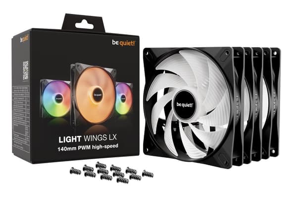 vær stille! LIGHT WINGS LX 140mm PWM High Speed 3-Pack Sort Computertaske Ventilator 14 cm 3 stk.