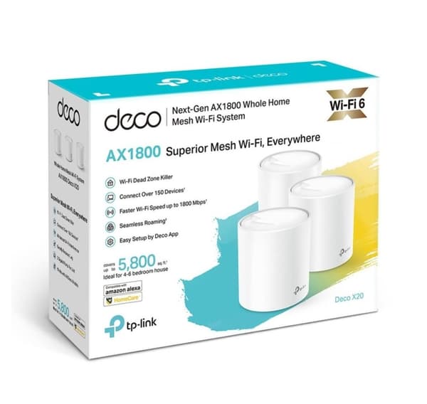 Langaton reititin, Tp-link, langaton reititin (2-paketti, 1800 Mbps, mesh, ieee 802.11a, ieee 802.11n, ieee 802.11ac, ieee 802.11ax)