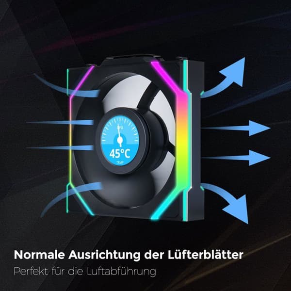 Fläkt - LIANLI - UNI FAN SL LCD ARGB PWM - 120mm - Trådlös - PWM-kontroll