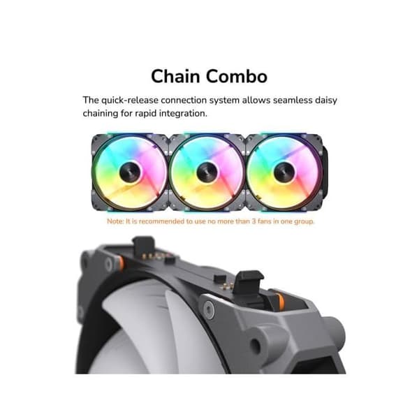 Gamingfläkt - Cougar Gaming - APOLAR120RGB - Svart - Q-Stop - RGB-belysning - 120 mm