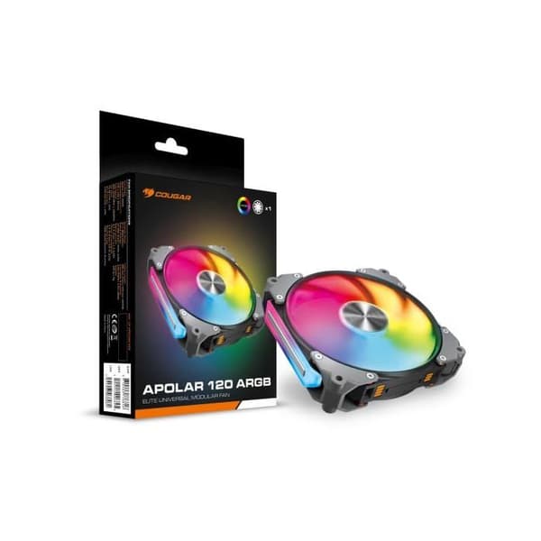 Gamingfläkt - Cougar Gaming - APOLAR120RGB - Svart - Q-Stop - RGB-belysning - 120 mm