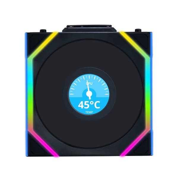 Fläkt - LIANLI - Uni Fan SL 120 LCD Reverse ARGB Trådlös - Svart - 120 mm - 4-pin kontakt