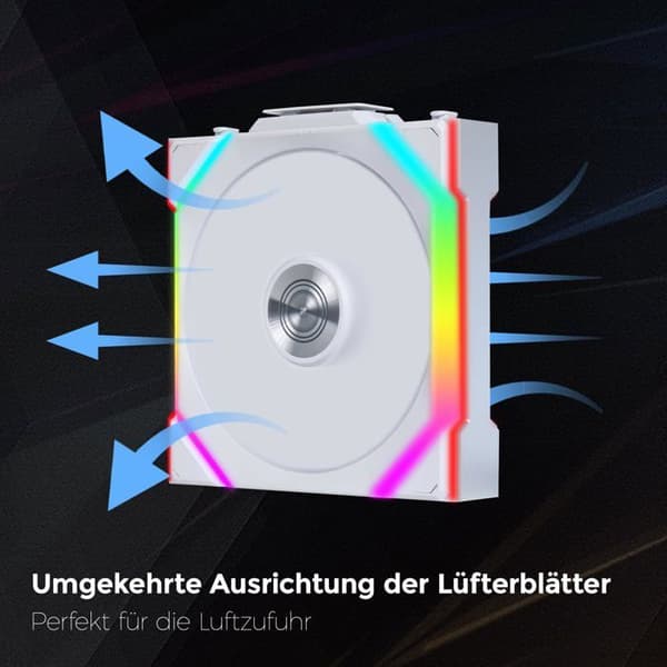 Ventilator - LIANLI - Uni Fan SL 120 LCD Reverse ARGB Wireless - 120 mm - Vit - LCD-skärm