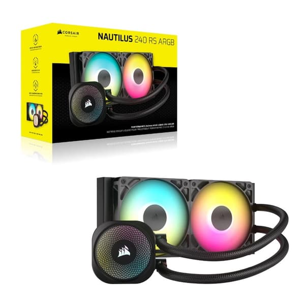 Corsair NAUTILUS 240 RS ARGB vätskeprocessor Allt-i-ett vätskekylare Svart 1 st.