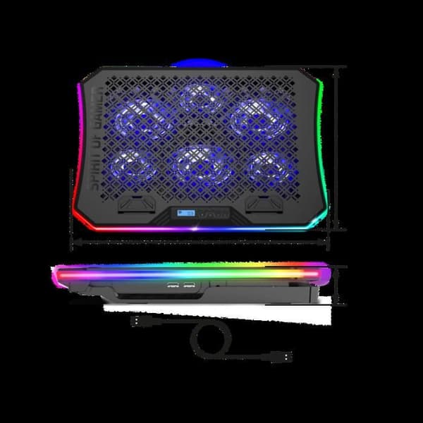 SPIRIT OF GAMER - AIRBLADE 1200 - Ventilerat RGB bärbar stativ - 10'' till 19''