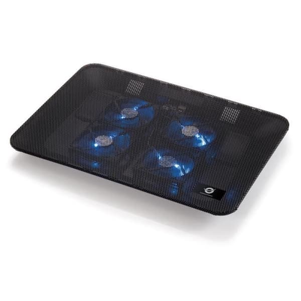 Conceptronic bärbar kylstativ med 4 fläktar, 43,2 cm (17"), 4 st, 8 cm, svart, aluminium, USB