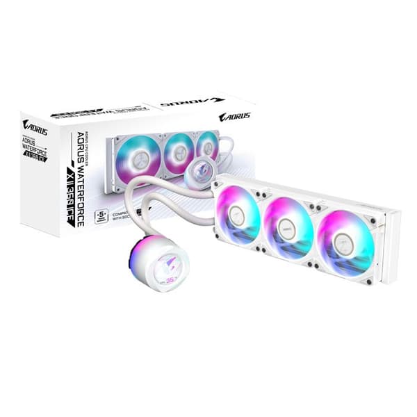 Vätskekylning - GIGABYTE - AORUS WATERFORCE X II 360 ICE - 360mm - 12 cm - Allt-i-ett vätskekylare Vit