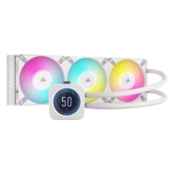CORSAIR - H150i ELITE LCD XT - Allt-i-ett vattenkylningssats - 360 mm kylare - Vit - (CW-9060077-WW)