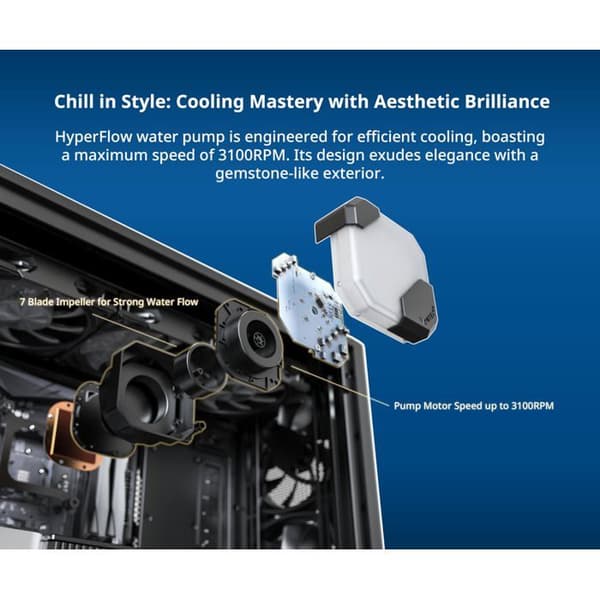 Kit vattenkylning AIO - MONTECH - HyperFlow RGB - 360mm - Svart - Kompatibel med Socket AM4