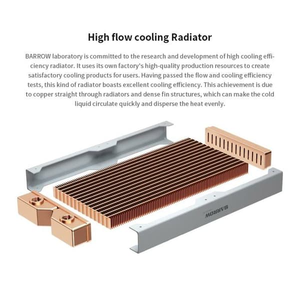 Radiator - BARROW - Dabel-A - Högdensitetskoppar - 28 mm tjock - Multikanal cirkulation