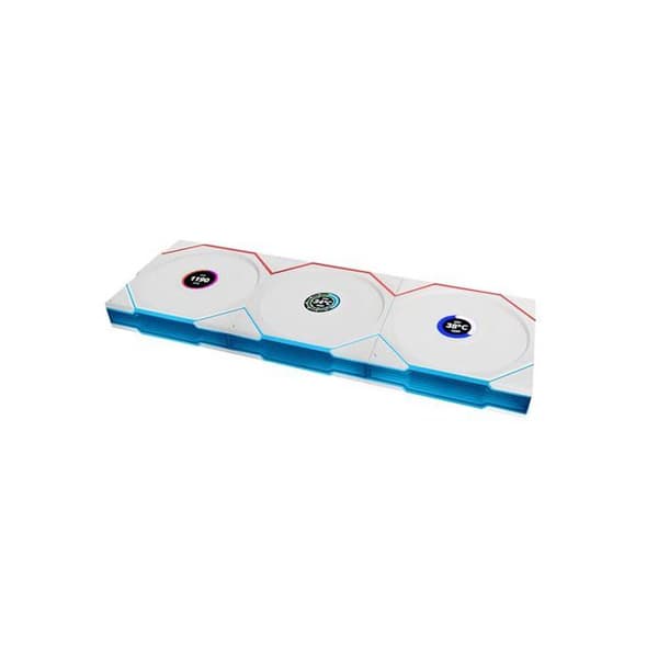 12RTLLCD1W3W Lian-Li UNI FAN TL Ss kabel LCD ARGB+Kontroll. RB-3x120mm-Bl. Vit