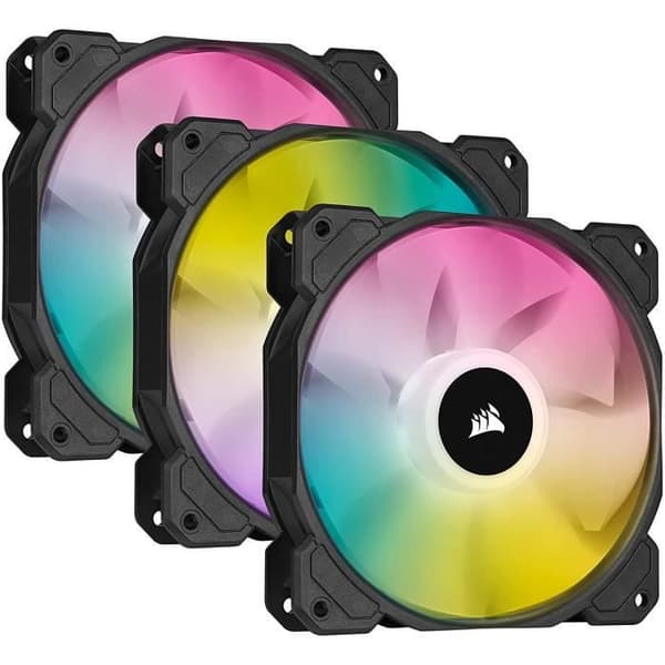 CORSAIR Fläkt SP-serien - SP120 RGB ELITE - 120 mm RGB LED-fläkt med AirGuide - Triple Pack Lighting Node CORE (CO-9050109-WW) Svart