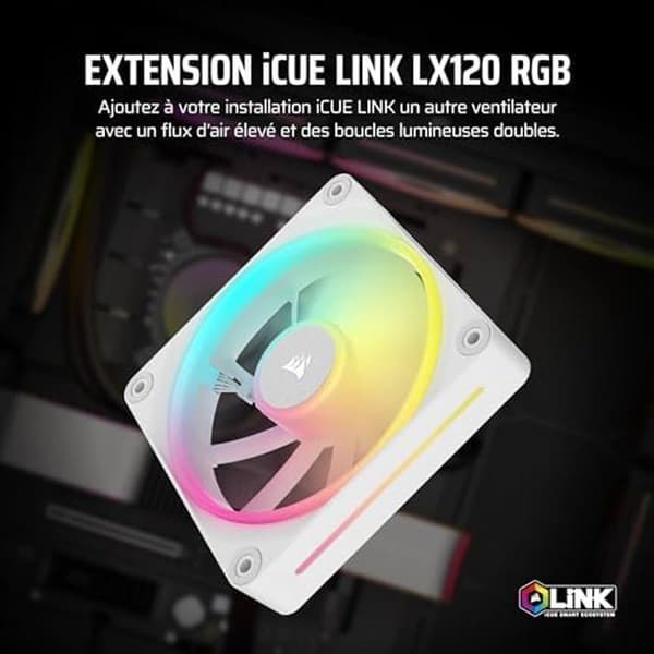 PC Kylning - CORSAIR - CO-9051029-WW - Startkit för iCUE LINK LX120 RGB Vita fläktar