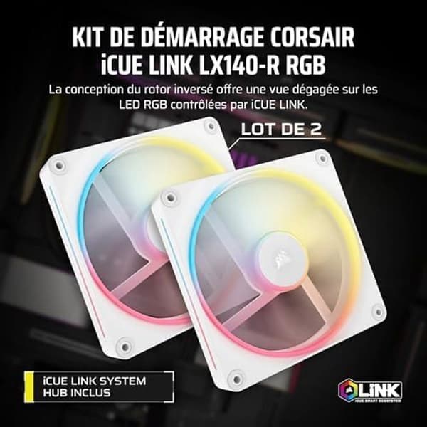 Fläkt - CORSAIR - iCUE Link LX140-R RGB - 140mm - Låg Ljudnivå - Anpassningsbar RGB Belysning