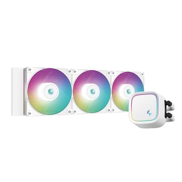 DeepCool LE720 (Vit) - 360 mm svart allt-i-ett CPU-vattenkylningssats med ARGB-belysning för Intel och AMD Socket