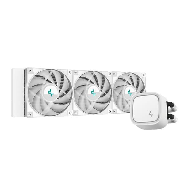 DeepCool LE720 (Vit) - 360 mm svart allt-i-ett CPU-vattenkylningssats med ARGB-belysning för Intel och AMD Socket Vit