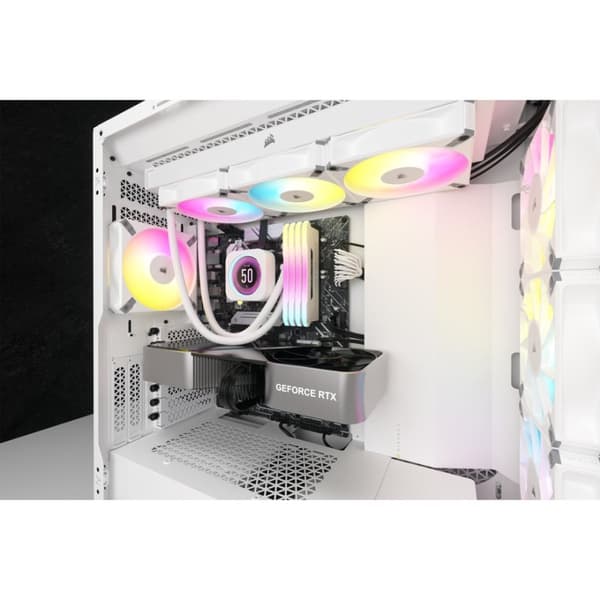 Corsair CW-9060077-WW computerkølesystem Processor Alt-i-én væskekøler 12 cm Hvid 1 stk.