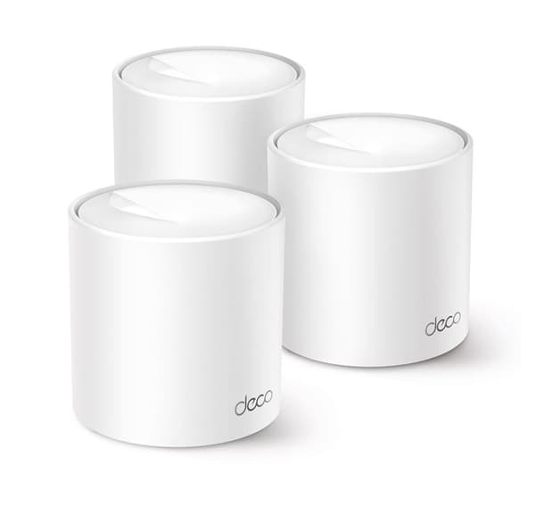 Trådløs ruter trådløs ruter (1500 mbps, mesh, wi-fi 6, 1x10/100/1000m, 1x2.5gbe, dhcp, decox10(3-pack)), Tp-link Hvit