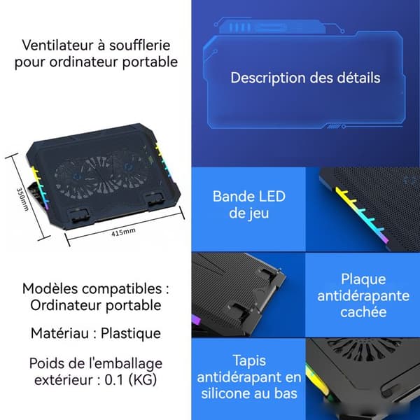 TD® Cooler Kylare Laptop Luftfläkt Kylningsextraktor Mini Perifer USB-extraktion