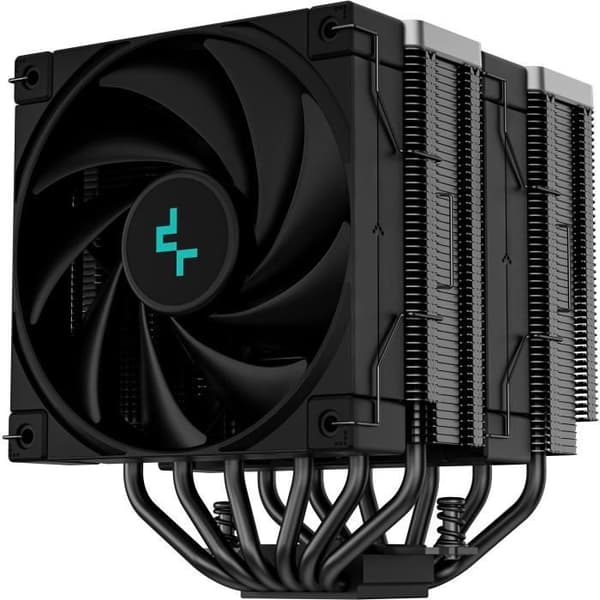 DEEPCOOL AK620 Zero Dark CPU-kylare (svart) - 2x120 mm - Intel LGA 1700/1200/115x/20xx kompatibel - AMD AM5/AM4