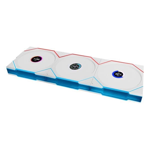 12TLLCD1W3W Lian-Li UNI FAN TL Fritters med LCD ARGB + Kontroller - 3x120mm - Vit