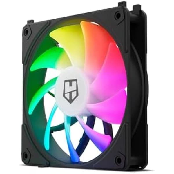 NOX XTREME-PRODUKTER Hummer EASY LINK BLACK - 120 mm fläkt, ARGB LED, ultratyst PMW, 9 blad, inga kablar, 4 kuddar