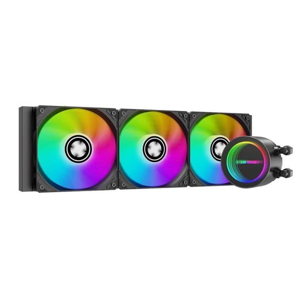Xilence Wak LiQuRizer LQ.G RGB 360 mm vätskekylare med 3 120 mm ARGB-fläktar, kompatibel med Intel och AMD. Svart
