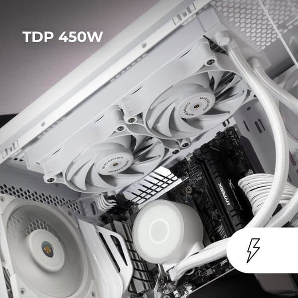 PC Kylfläns - MARS GAMING - MCPU220 - Vätskekylning - 450W TDP - 120 mm fläkt svart