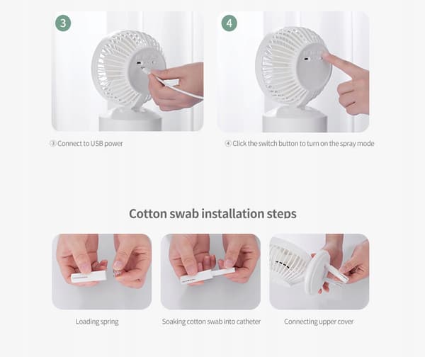 AIRCONDITIONER VENTILATOR VINDMASKINE 2000mAh USB