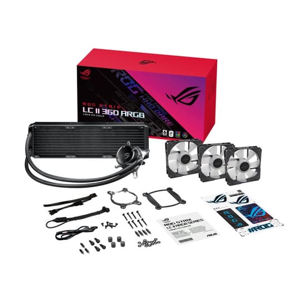 Kit för vattenkylning - ASUS - ROG Strix LC II 360 ARGB - Silver/svart - 120 mm - Tyst