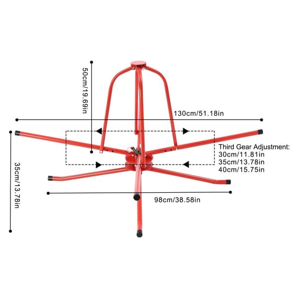 Bymaocar Rørspole, 200 kg Belastningsevne, Justerbart Design,Rød