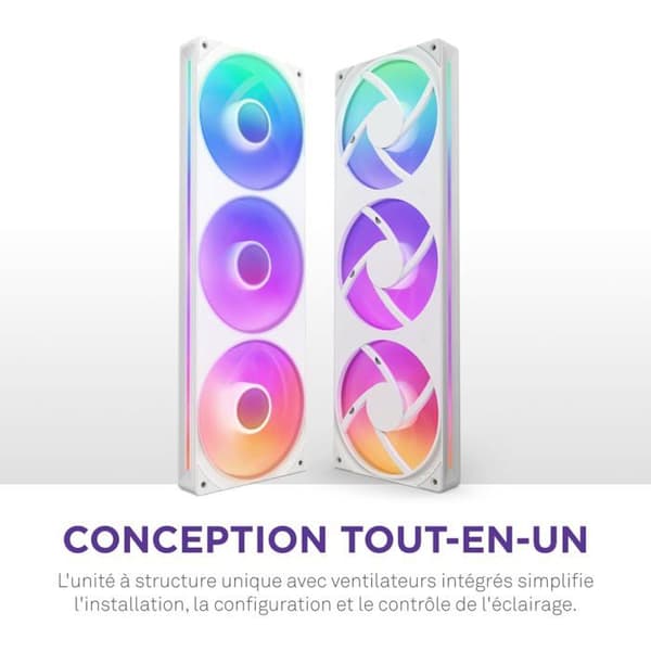 Fläkt - NZXT - F360 RGB Core - 360 mm - 3x 120 mm RGB-fläktar - Tyst hastighetskontroll