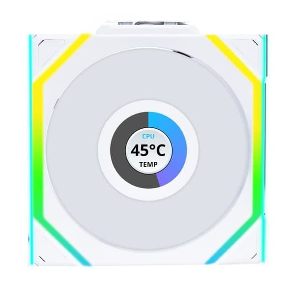 Ventilator LIANLI Uni Fan SL 120 LCD ARGB Trådlös - Vit