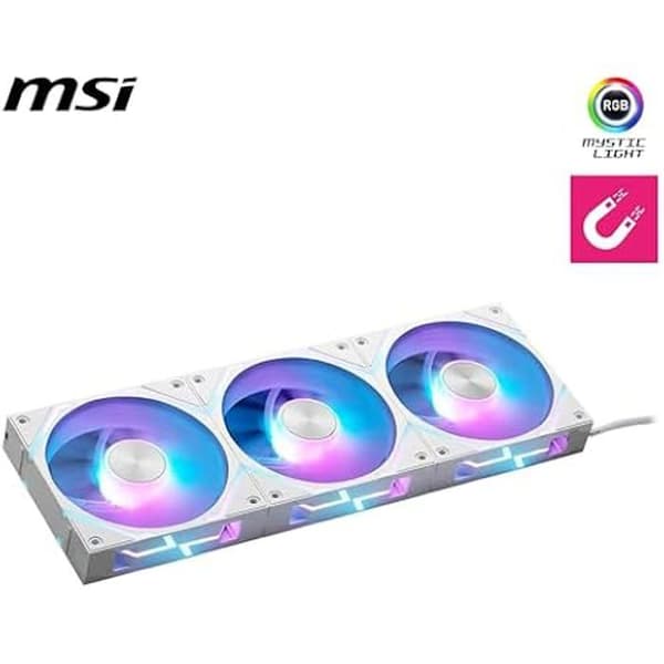Fläkt - MSI - EZ120 ARGB WHITE-3W - 120 mm - Hydrodynamiskt lager - Mystic Light kompatibel