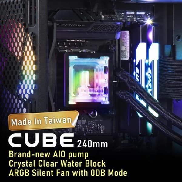 BITFENIX Cube AIO 240 (svart) - Vattenkylning AIO - 2x120mm