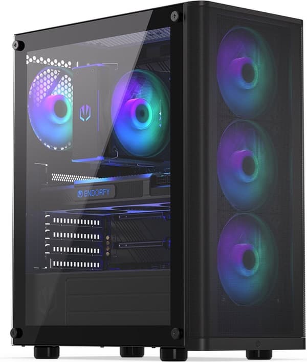 ENDORFY Ventum 200 ARGB, Full Tower, PC, Svart, ATX, micro ATX, Mini-ITX, Glas, Metal, Gaming