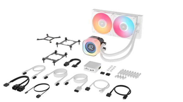 Corsair iCUE LINK TITAN 240 RX LCD-processor Allt-i-ett vätskekylare 12 cm Vit 1 st