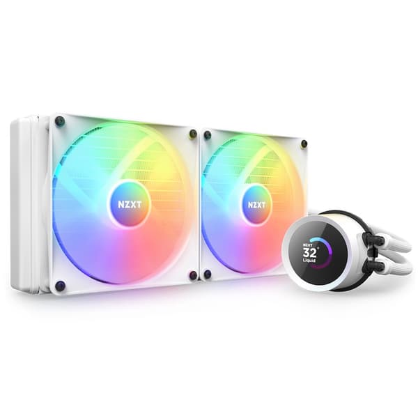 NZXT Kraken 280 RGB -prosessori, monitoiminestejäähdytin, 14 cm, valkoinen, 1 kpl