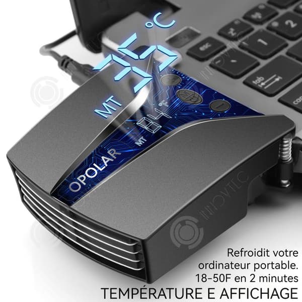 INN PC Kylare Sidasug Datorkylare Tyst Externt avgas Digital Display Bärbar Enkel