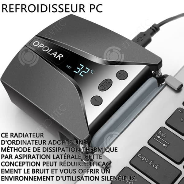 INN PC Kylare Sidasug Datorkylare Tyst Externt avgas Digital Display Bärbar Enkel
