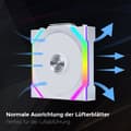 Miniatyrbild 2 av 4: Trådlig ARGB-fläkt - LIANLI - Uni Fan SL 120 - 120 mm - Vit - Pack med 3