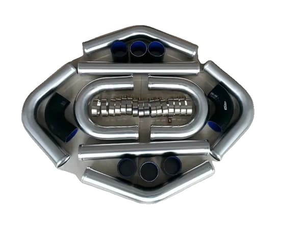 2,5" Universellt Aluminium Turbo Rörkit, Högtemperatur Silikon Slangar, Komplett T-Klämset,Svart