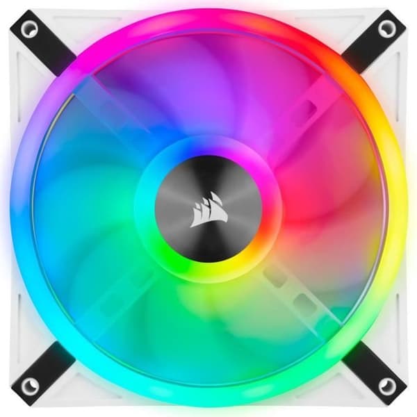CORSAIR QL140 RGB Vit, 140 mm RGB LED-fläkt, Dual Pack + Ljusnod CORE (CO-9050106-WW)