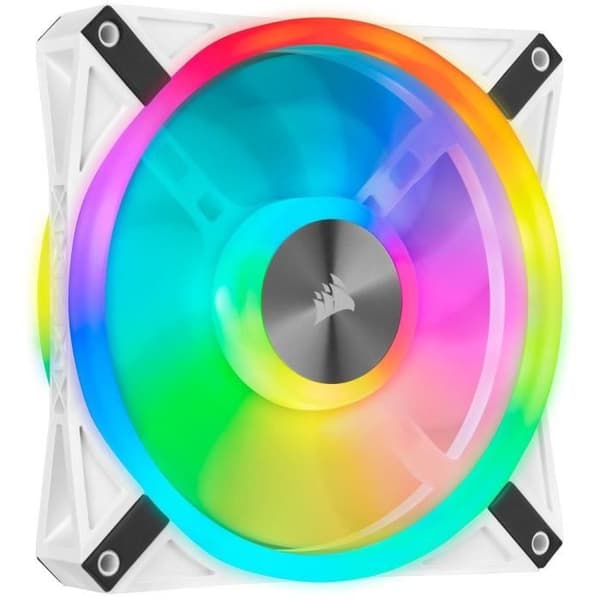 CORSAIR QL140 RGB Vit, 140 mm RGB LED-fläkt, Dual Pack + Ljusnod CORE (CO-9050106-WW)